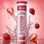 Scynovis Glutathione Fizz strawberry effervescent tablets tube with splash