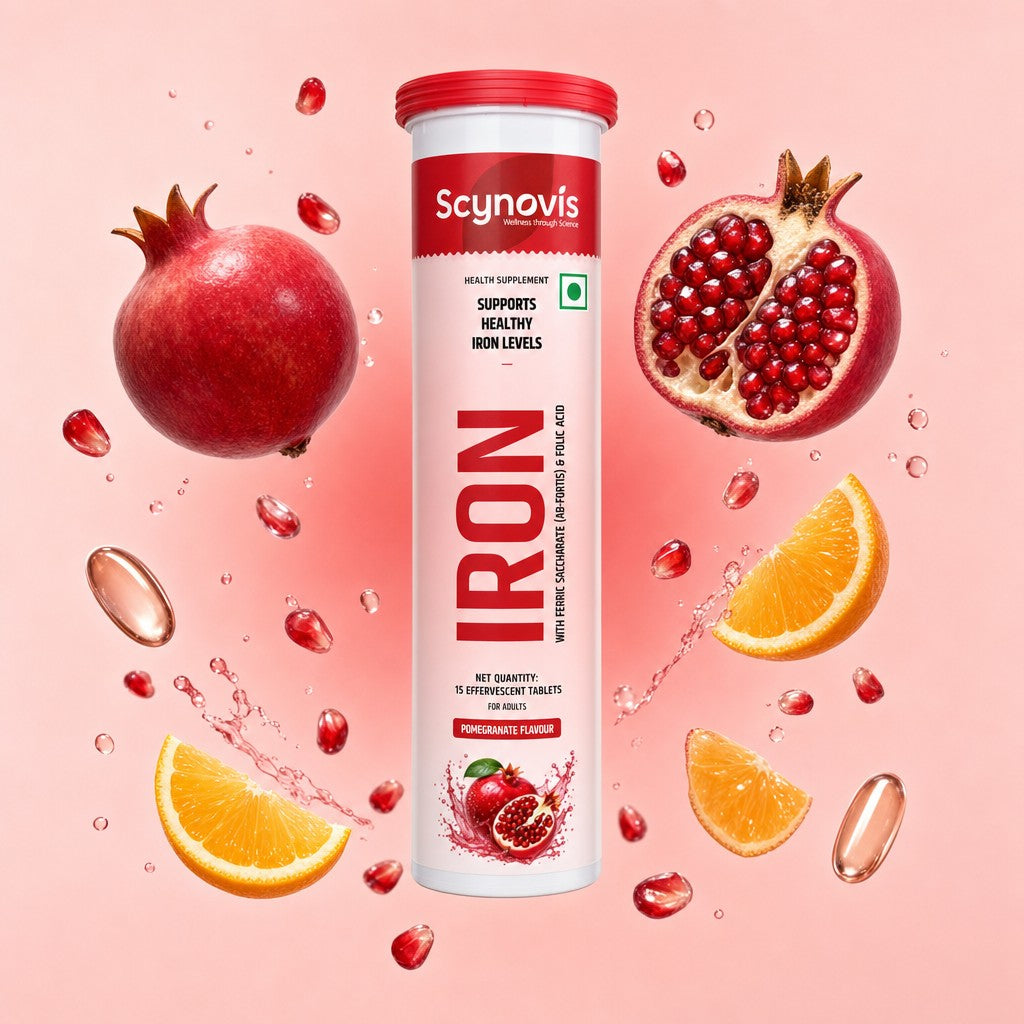 Iron Fizz ingredients: pomegranate, orange and micro-encapsulated iron