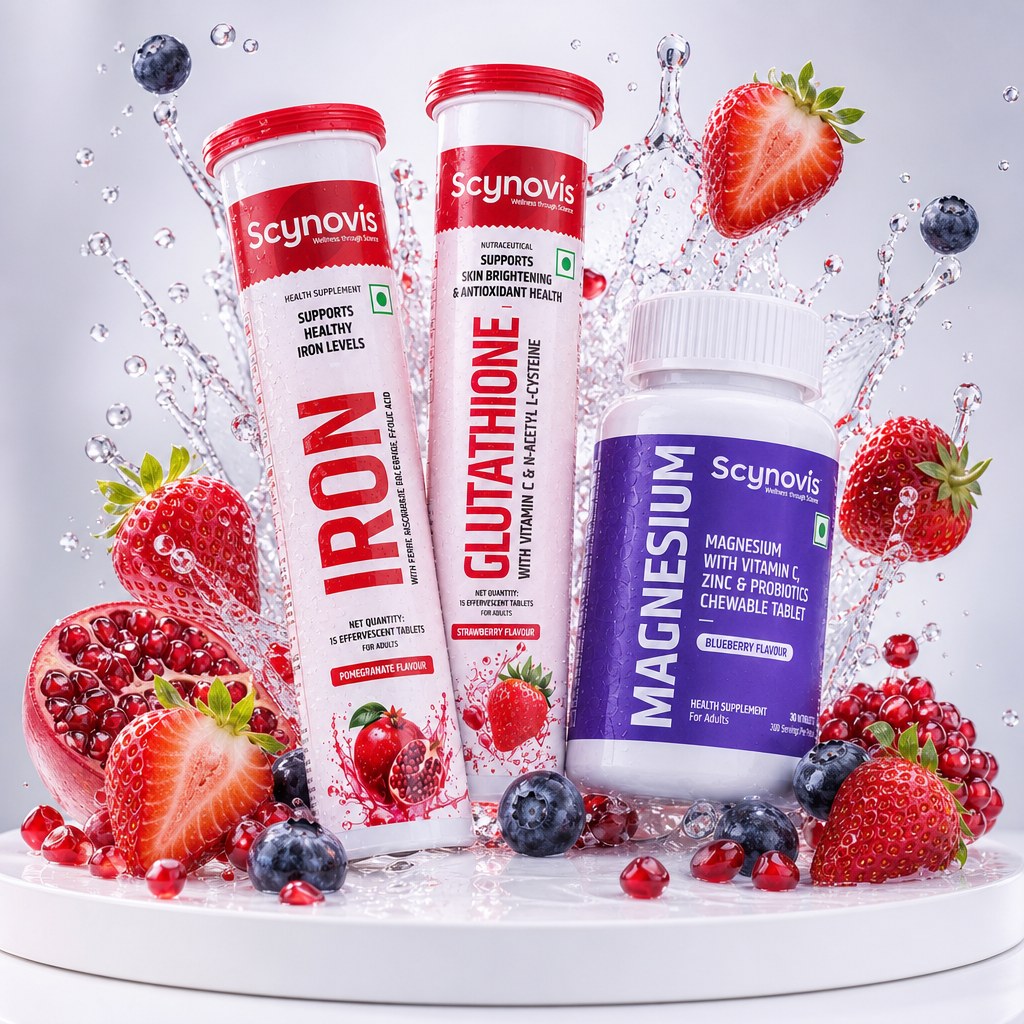 Scynovis Complete Routine: Glutathione Fizz, Iron Fizz and Magnesium Chewable together
