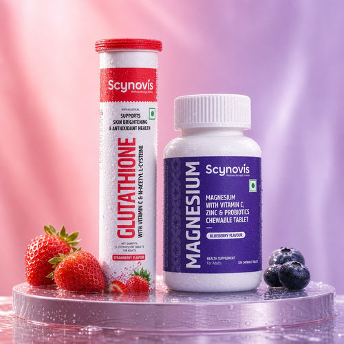 Scynovis Glow Routine: Glutathione Fizz and Magnesium Chewable